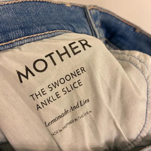 MOTHER The Swooner Ankle Slice Lemonade and Lies Blue Size 24 - Picture 6 of 8